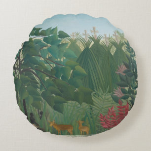 Almofada Redonda A Cachoeira de Henri Rousseau, Arte Fina Antiga