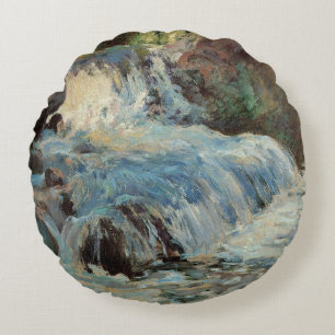 Almofada Redonda A cachoeira de Twachtman, Impressionismo Vintage