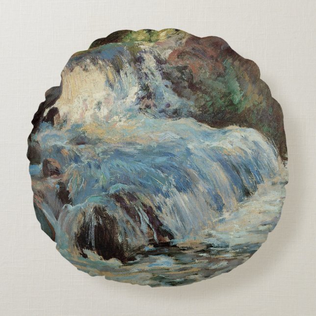 Almofada Redonda A cachoeira de Twachtman, Impressionismo Vintage (Frente)