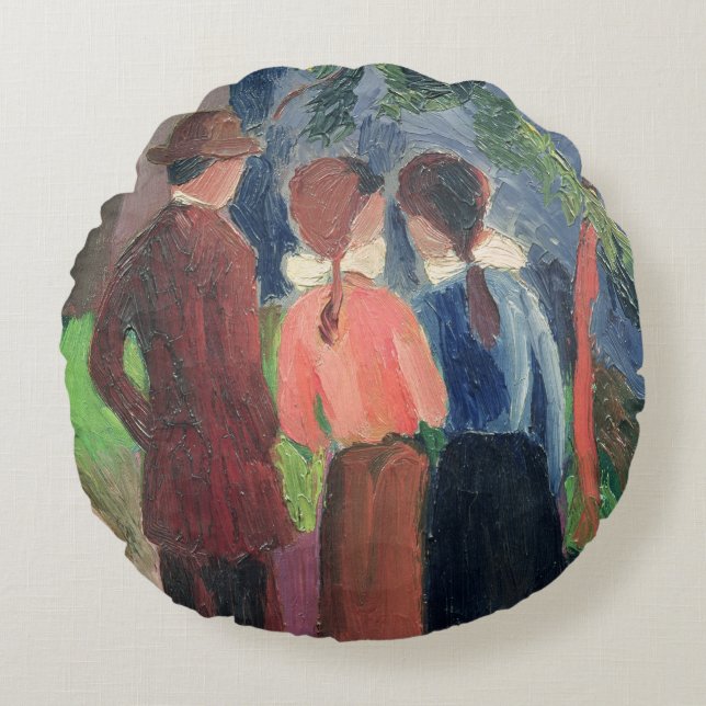 Almofada Redonda A caminhada, 1914 (Frente)