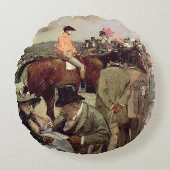 Almofada Redonda A corrida de cavalos, c.1890 (Frente)