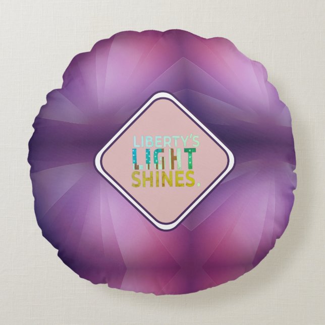 Almofada Redonda A Noite das Luzes da Liberdade (Frente)