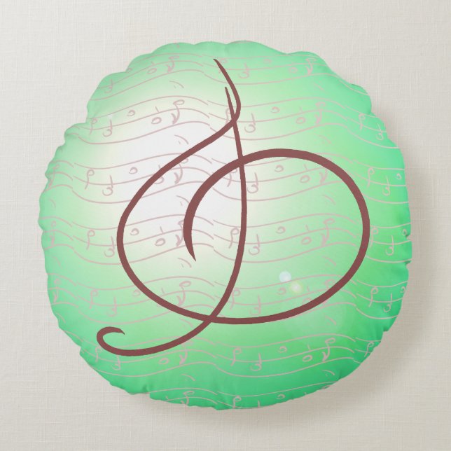 Almofada Redonda A nota musical descansa músicos da música de (Frente)