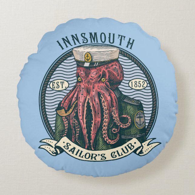 Almofada Redonda A sombra sobre o nsmouth Lovecraft Cthulhu Sailor (Frente)