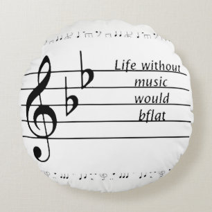 Almofada Redonda "A vida sem música seria o bel bel" Poster imprimí