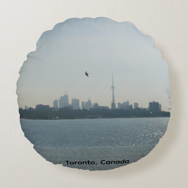 Almofada Redonda A view of Toronto Round Pillow (Frente)