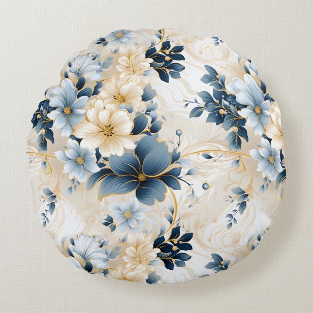 Almofada Redonda A Wedding Floral Series Design 12 (Frente)