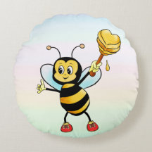 Abeja Melífera Fofa com Coração em Cor Pastel