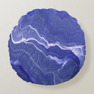 Almofada Redonda Abstração do Marble Agate Violet Indigo