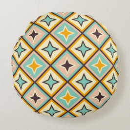 Almofada Redonda Abstract geometric pattern with diamond shapes