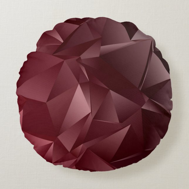 Almofada Redonda Abstract Low-Poly background. triangulated texture (Frente)