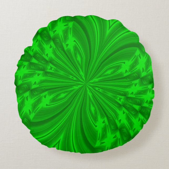 Almofada Redonda Abstrato Butterfly Neon Green Round Travesseiro de (Frente)