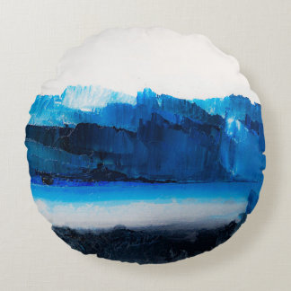 Almofada Redonda Abstrato Canvas: Textura de arte moderna.