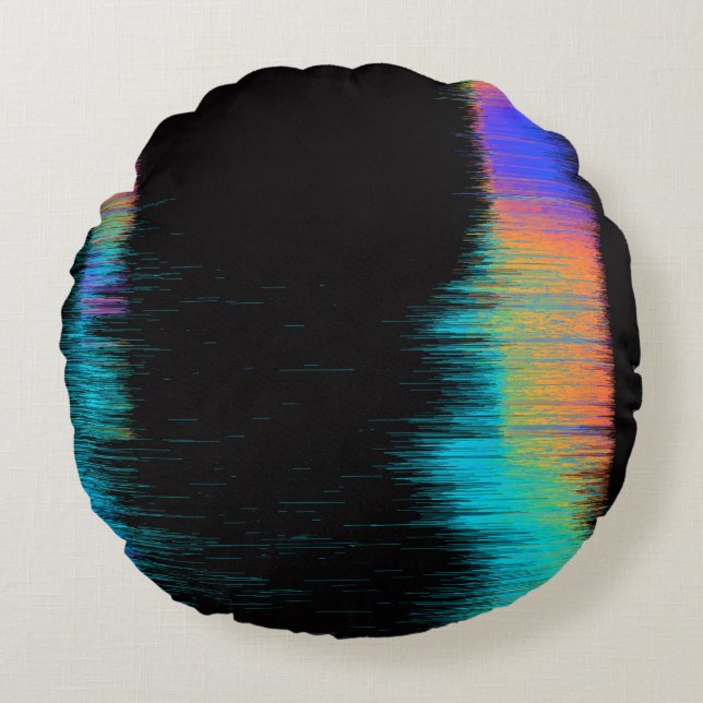 Almofada Redonda Abstrato de imagem da tela de LED com brilho. Divi (Frente)