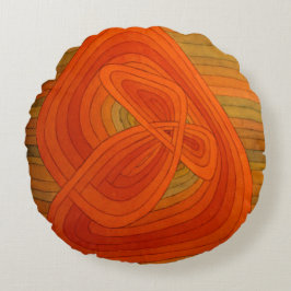 Almofada Redonda Abstrato de Vintage As Alças Da Flor Do Solitário