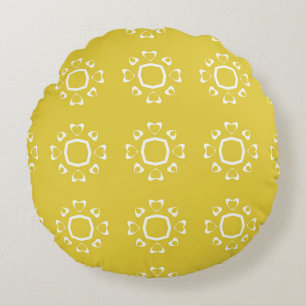 Almofada Redonda Abstrato padrão uniforme de fundo amarelo
