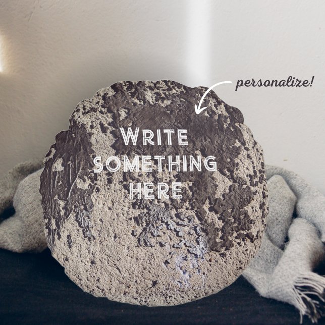 Almofada Redonda Abstrato preto e branco (parede rachada) (Criador carregado)