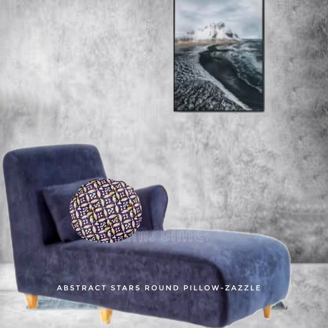 Almofada Redonda Abstrato Stars (Criador carregado)