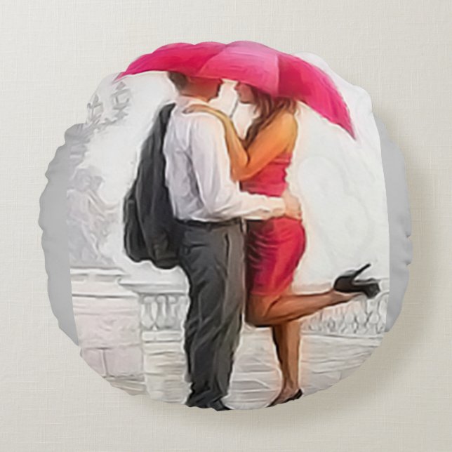 Almofada Redonda Acaso romântico (Frente)