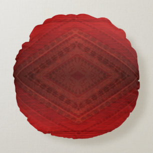 Almofada Redonda Aceitação Padrão de Boho Eclético Vermelho