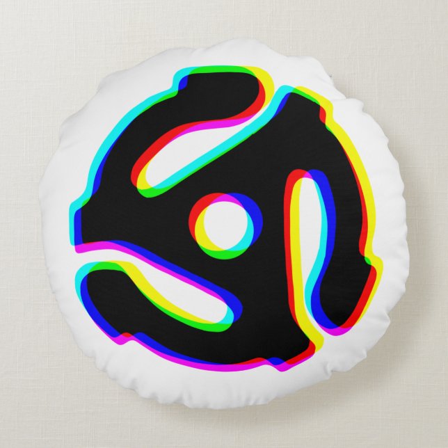 Almofada Redonda Adaptador de registro de 45 RPM com efeito de falh (Verso)