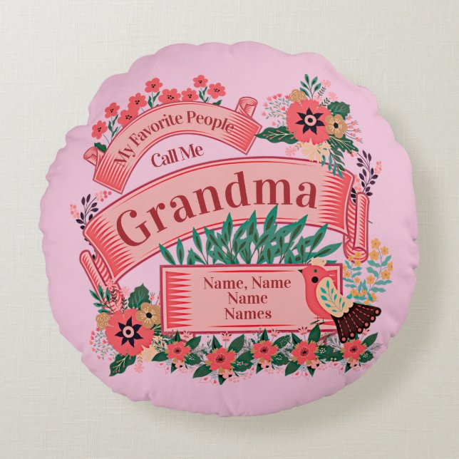 Almofada Redonda Adicionar Nomes Alterar Todo Texto Favorito Pessoa (Frente)