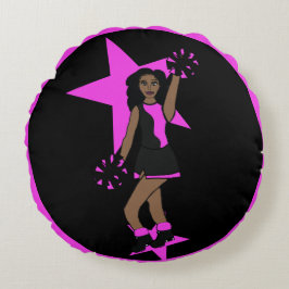 Almofada Redonda Adicione um nome cor-de-rosa nº 1