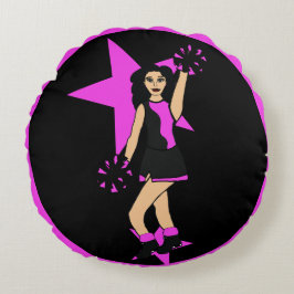 Almofada Redonda Adicione um nome cor-de-rosa nº 2