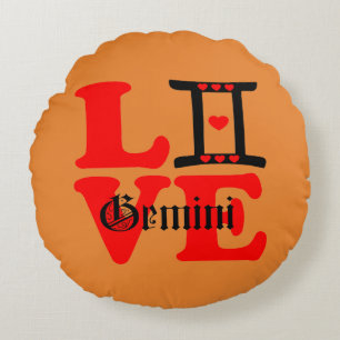Almofada Redonda ♊! 😍 Adoro Gemini-Melhor Sinal Zodíaco