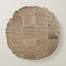 Ads of the Past, NY 1856 Round Pillow