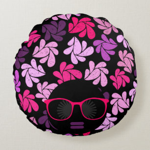 Almofada Redonda Afro Diva Rosa