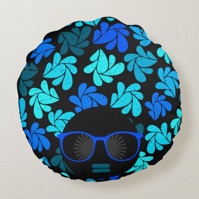 Almofada Redonda Afro Diva Turquoise Home Decor (Verso)