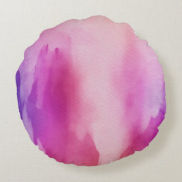 Almofada Redonda Água Colorida Rosa e Roxa Espaço Positivo