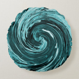 Almofada Redonda Águas selvagens do Caribe.....