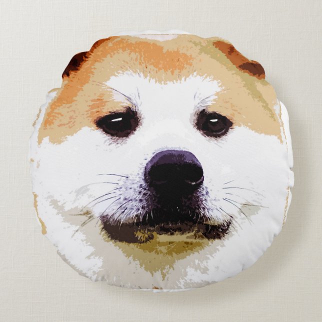 Almofada Redonda Akita Inu (Frente)