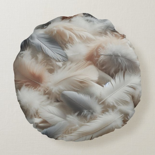 Almofada Redonda Alça de toque de pena (Verso)