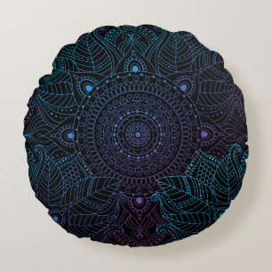 Almofada Redonda Alegria Árabe: Magia Mandala Oriental