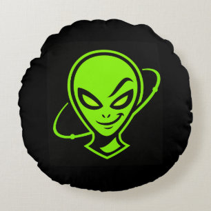 Almofada Redonda Alienígena Verde Boa Sorte