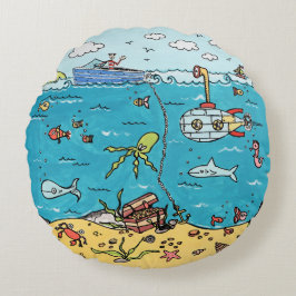 Almofada Redonda Almofada Personalizada da Ronda de Vida do Mar