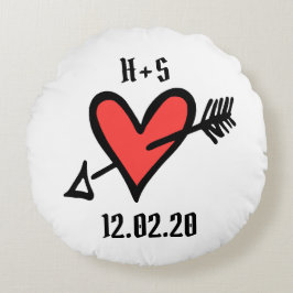 Almofada Redonda Almofada Personalizada para Casamento do Coração