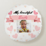 Almofada Redonda Almofada Personalize with your ba<br><div class="desc">Pillow recall.

A beautiful pillow for you to add your baby's photo and name.</div>