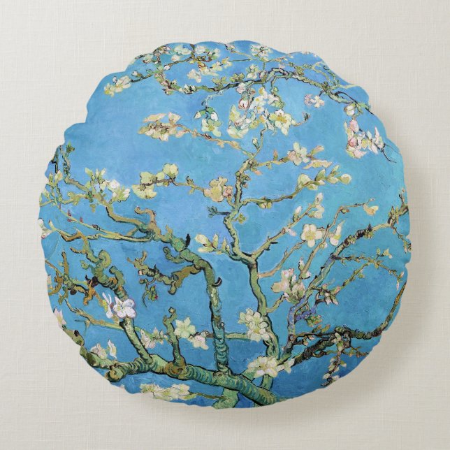 Almofada Redonda Almond Blossom Vincent van Gogh (Frente)
