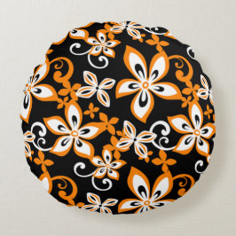 ALMOFADA REDONDA ALOHA HAWAII (PRETO/LARANJA)