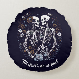 Almofada Redonda Amantes de Skelton até que a morte nos separe