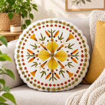 Amarela Mandala Flor Prensada Da Arte Original