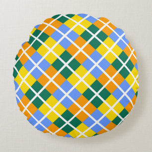 Almofada Redonda Amarelo Verde Azul Laranja