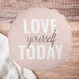 Almofada Redonda Ame-Se Positivamente Hoje, Passo A Par