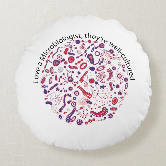Almofada Redonda Ame um microbiologista (Frente)