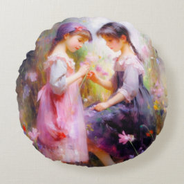 Almofada Redonda Amigos e Flores