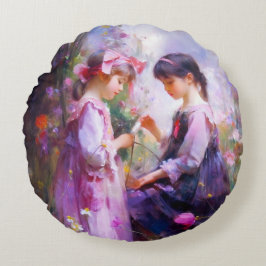 Almofada Redonda Amigos e Flores 2